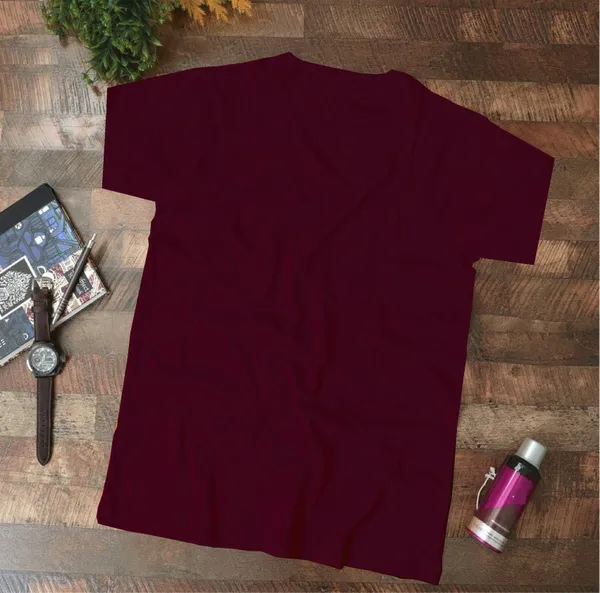 Helz_Colorblock_Men_Round_Neck_Black,_Maroon_T-Shirt