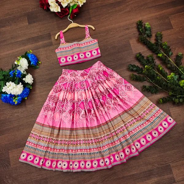 Pink_Cotton_Blend_Printed_Ethnic_Wear_Lehenga_Choli_And_Dupatta_Set_For_Girls