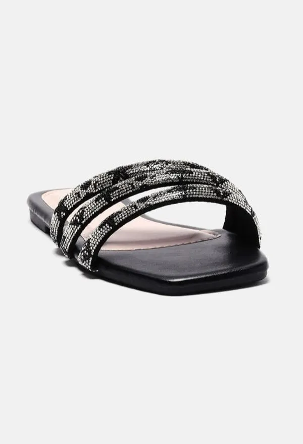 Black_Flat_Square_Toe_Sandals_For_Women