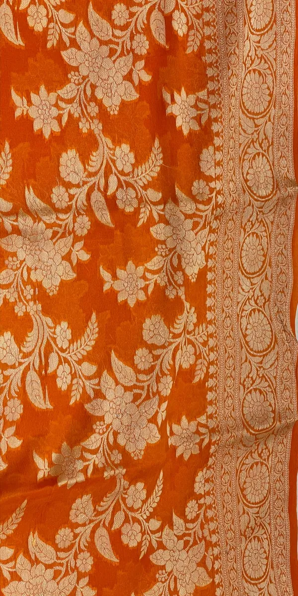 Humairah_Presents_Pure_Handloom_Orange_Contrast_Chiffon_Alfi_Gold_Zari_Jaal_and_Banarasi_Zari_Border_Saree_with_Orange_Blouse