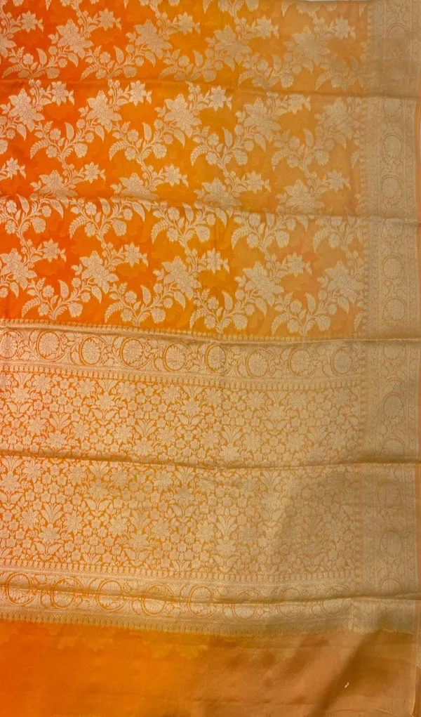Humairah_Presents_Pure_Handloom_Orange_Contrast_Chiffon_Alfi_Gold_Zari_Jaal_and_Banarasi_Zari_Border_Saree_with_Orange_Blouse