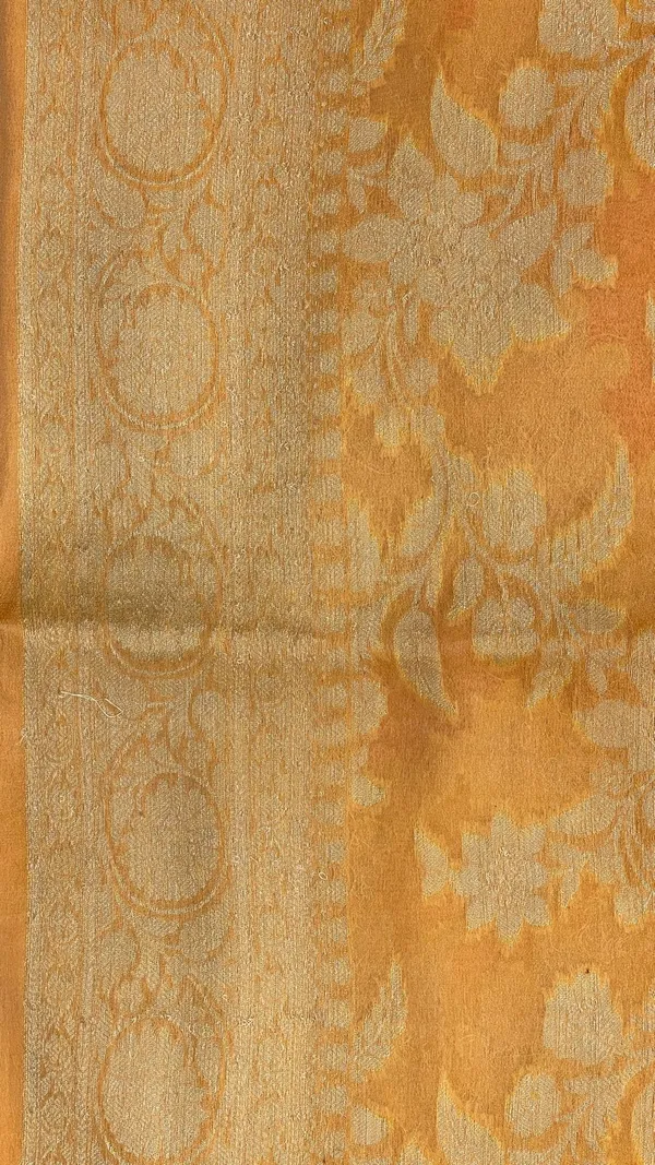 Humairah_Presents_Pure_Handloom_Orange_Contrast_Chiffon_Alfi_Gold_Zari_Jaal_and_Banarasi_Zari_Border_Saree_with_Orange_Blouse