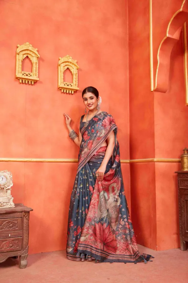 Black_Chanderi_Silk_Fancy_Digital_Printed_Saree_With_Blouse
