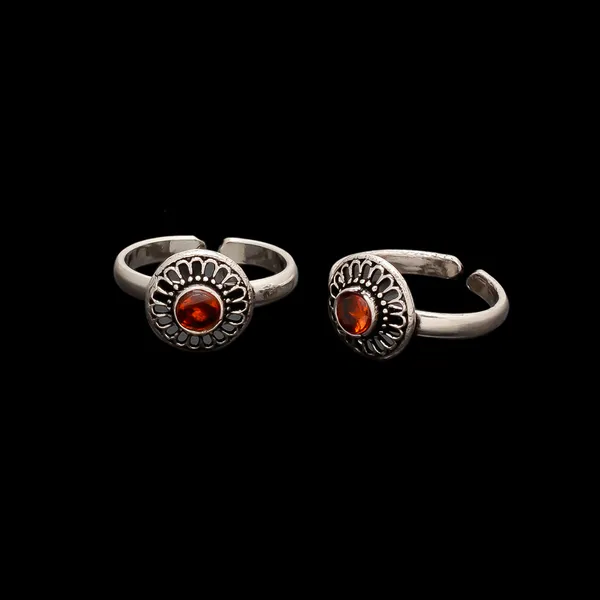 925_Pure_Sterling_Silver_|_Sterling_Topaz_Flower_Toe_Ring_|_Well_Stamped_&_Hallmarked
