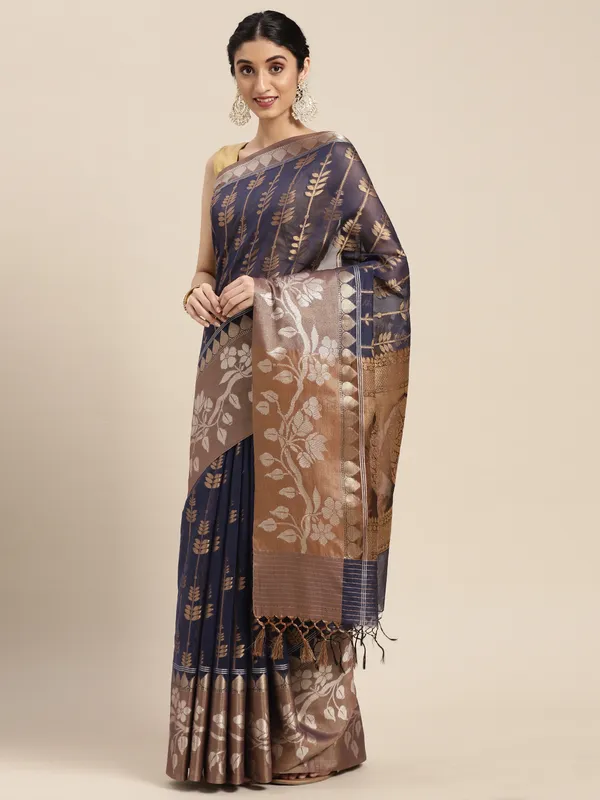 Blue_Masrise_Cotton/Cotton_Banarasi_Sarees_For_Women