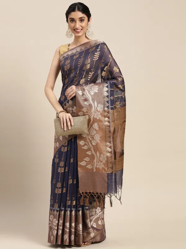 Blue_Masrise_Cotton/Cotton_Banarasi_Sarees_For_Women