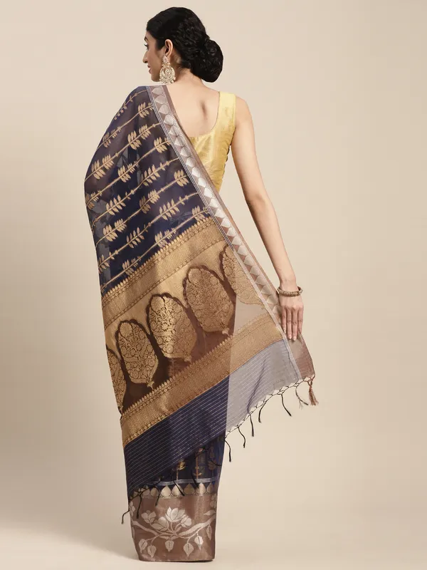 Blue_Masrise_Cotton/Cotton_Banarasi_Sarees_For_Women