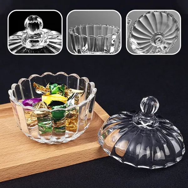 premium_Glass_Candy_Dish_with_Lid,_Crystal_Candy_Jar,_Cookie_Jar,_Flower_Decorative_Candy_Bowl