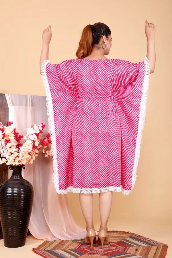 Lehariya_Printed_Kaftan_Kurti_with_Heavy_Embriodery_on_Yoke_with_Crocia_lace_All_Over_with_Drawstring_to_Give_You_Perfect_Fitting_free_size_upto_XXL