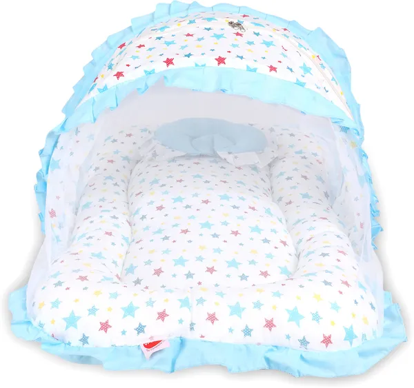 Joy_Jumbo_Extra_Large_Baby_Bedding_Set_with_Mosquito_net_and_Pillow_(Pink)_0-20_Months_(Blue)