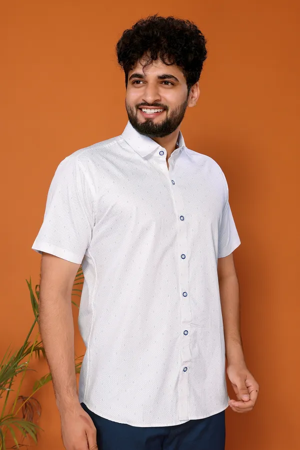 White_&_Blue_Color_Printed_Shirt