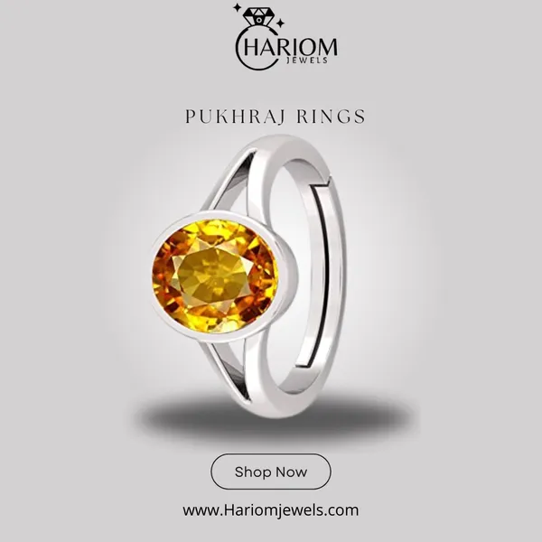 Pukhraj_Ring_Pukhraj_Stone__Created_Yellow_Sapphire_Gemstone_Adjustable_Women_&_Man_Ring