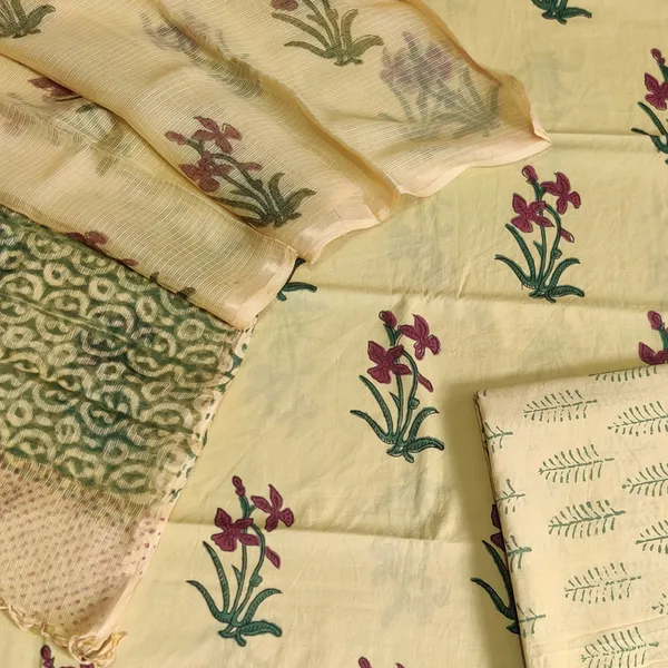 Hand_Printed_Traditional_Hand_Block_Print_Cotton_Sets_With_Kota_Dupatta