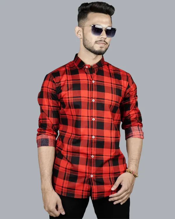 Red_Checks_Collection:_Elevate_Your_Style_With_Our_Checked_Shirts_Premium_Cotton_Blend