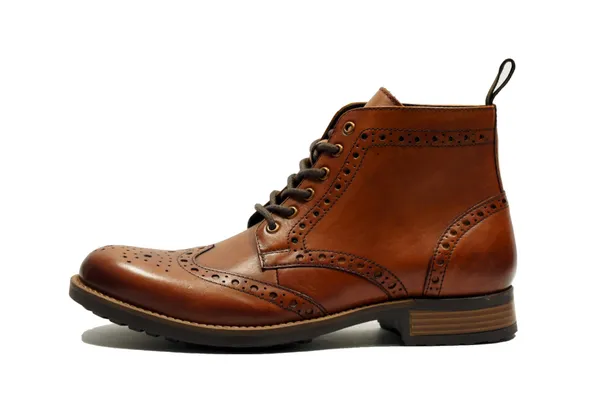 Tan_Genuine_Leather_Men's_brogue_lace-up_boots_for_Casual_Wear
