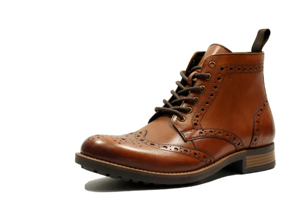 Tan_Genuine_Leather_Men's_brogue_lace-up_boots_for_Casual_Wear