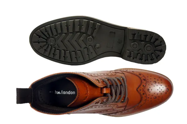 Tan_Genuine_Leather_Men's_brogue_lace-up_boots_for_Casual_Wear