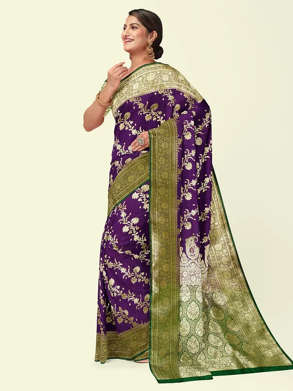 Purple_Satin_Silk_Banarasi_Sarees_For_Women