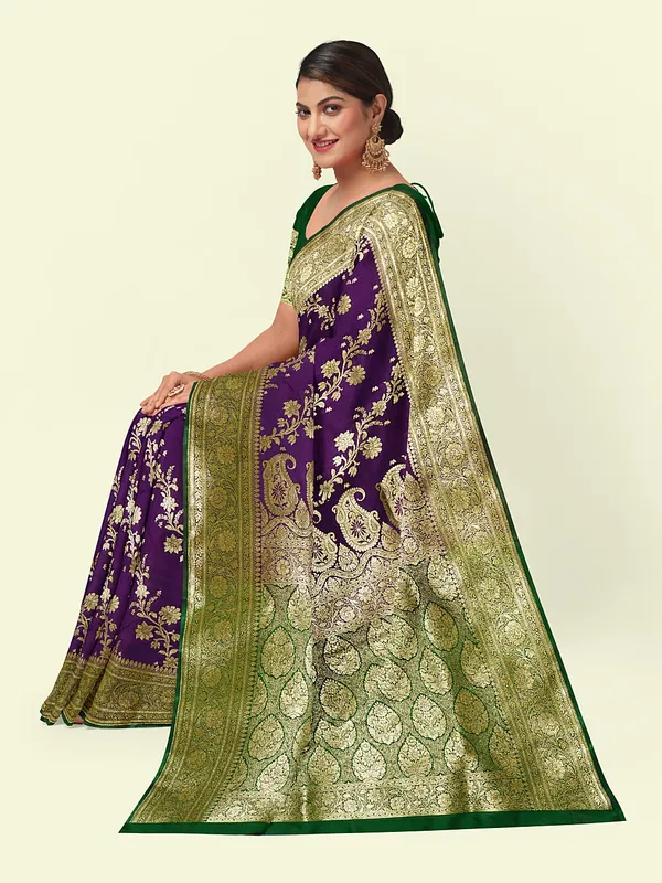 Purple_Satin_Silk_Banarasi_Sarees_For_Women