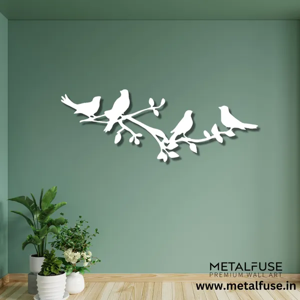 Metal_Wall_Art_for_Home_Decoration__|_Birds_On_A_Tree_Branch__|_White