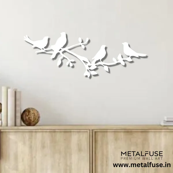 Metal_Wall_Art_for_Home_Decoration__|_Birds_On_A_Tree_Branch__|_White
