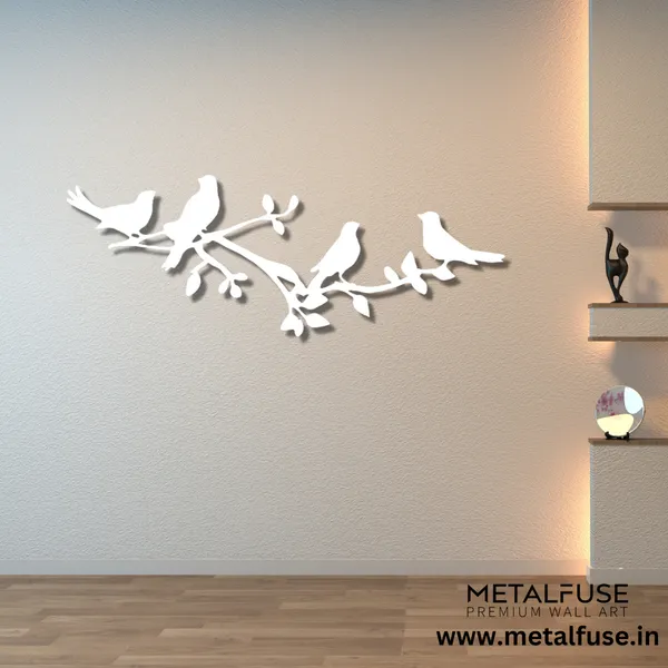 Metal_Wall_Art_for_Home_Decoration__|_Birds_On_A_Tree_Branch__|_White