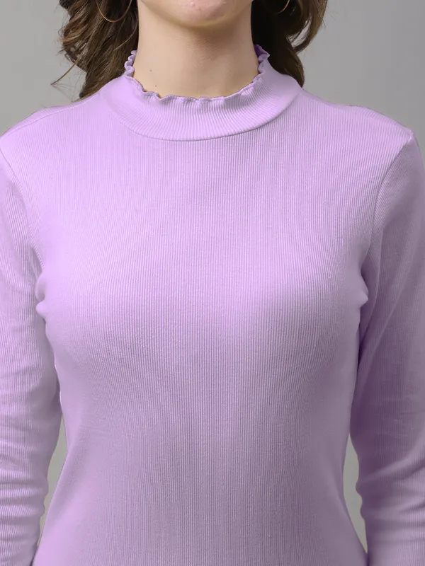 Purple_Cotton_Rib_Turtle_Neck_Medium_Top_For_Women