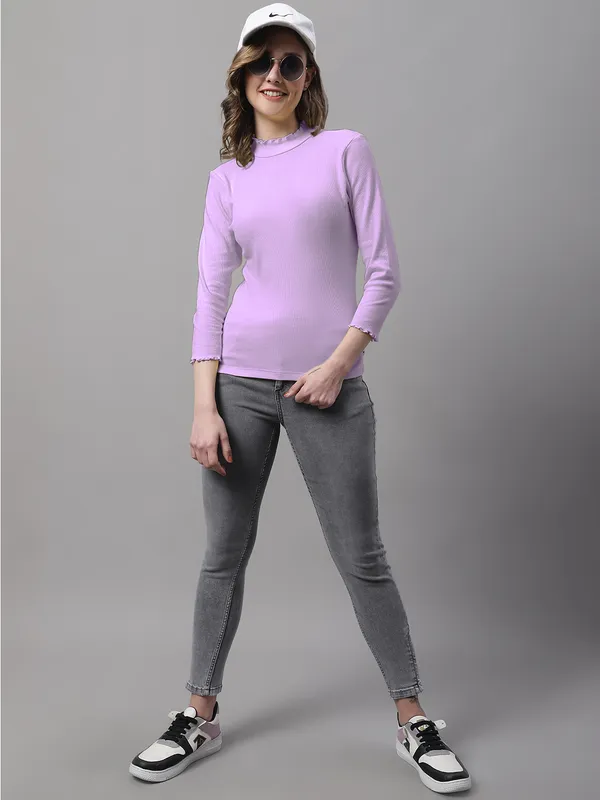 Purple_Cotton_Rib_Turtle_Neck_Medium_Top_For_Women