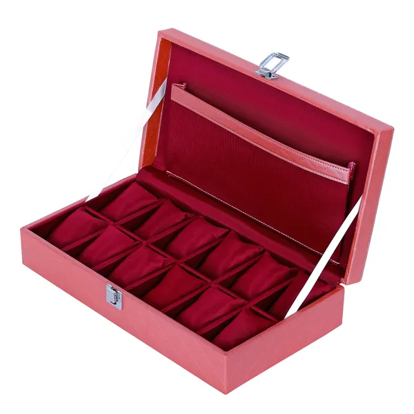 Watch_Box_Organizer_Holder_Jewelry_Accessories_Display_Storage_Case_Watch_Organiser_Collection_Box_12_Slots_In_PU_Leather_For_Men_Women_Barfi_Pink_Color
