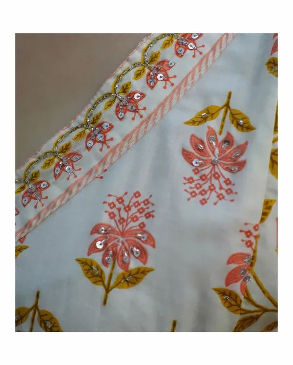 Orange_Cotton_Kurti_Set_With_Dupatta_For_Women
