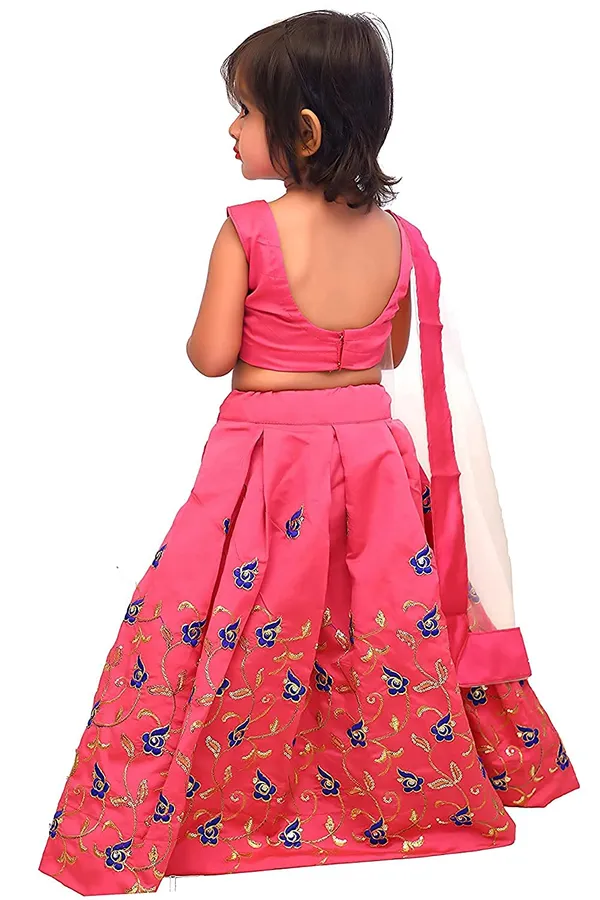 Pink_Taffeta_Silk_Embroidered_Lehenga_Choli_with_Dupata_set_For_kids_Grils_stitched_Lehenga_Choli_For_Grils