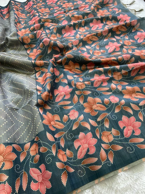 Maryam_Navy_Blue_–_Zari_Line_Navratri_Special_|_Soft_Tussar_Silk_Saree_with_Print,_Zari_Line_Saree_&_Print_Blouse_with_Tassels