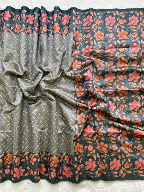 Maryam_Navy_Blue_–_Zari_Line_Navratri_Special_|_Soft_Tussar_Silk_Saree_with_Print,_Zari_Line_Saree_&_Print_Blouse_with_Tassels