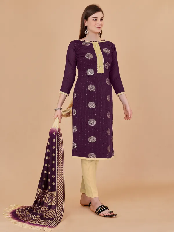 Jacquard_Buta_Sequin_Unstitched_Salwar_Suit_Material_For_Women