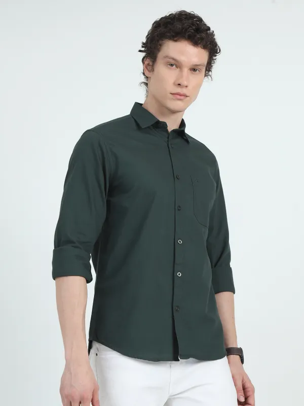 Green_Colour_Full_Sleeve_Premium_Quality__Shirt_For_Men