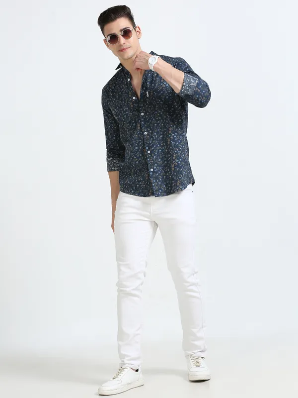 Black_Sky_Full_Sleeve_Oxford_Cotton_Shirt_For_Men