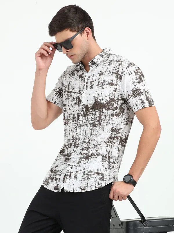 Brown_&_White_Half_Sleeve_Rayon_Shirt_For_Men