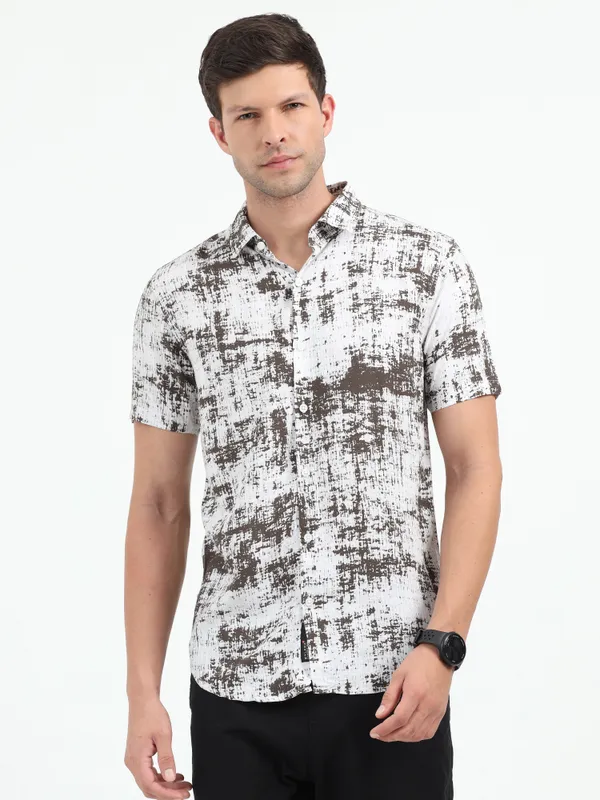 Brown_&_White_Half_Sleeve_Rayon_Shirt_For_Men