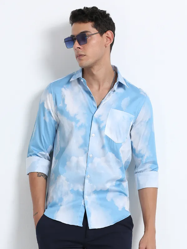 Sky_Print_Full_Sleeve_Rayon_Shirt_For_Men