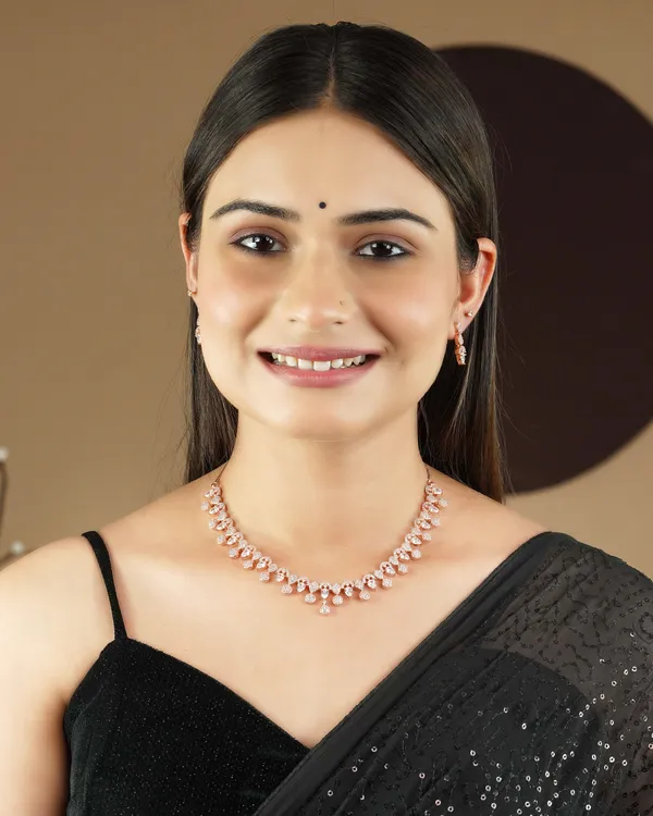Rose_gold_American_diamond_necklace_set