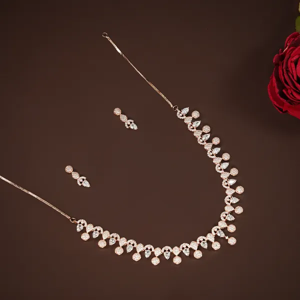 Rose_gold_American_diamond_necklace_set