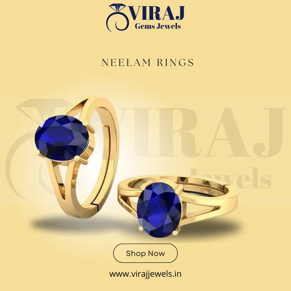 Blue_Sapphire_Created_Gold_Plated_Panchdhatu_Adjustable_Neelam_Ring_For_Men_&_Women_From_4.25_Ratti_To_20.25_Ratti