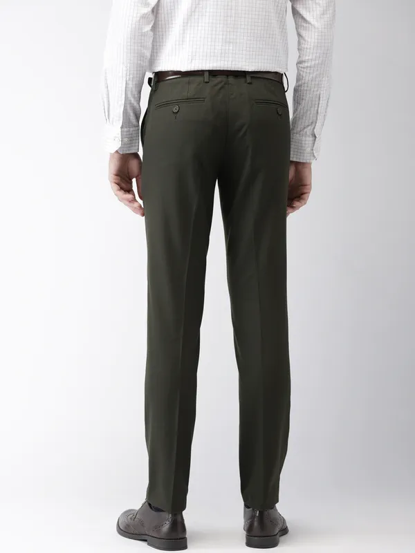 Lycra_Blend_Olive_Green_Men's_Formal_Trousers