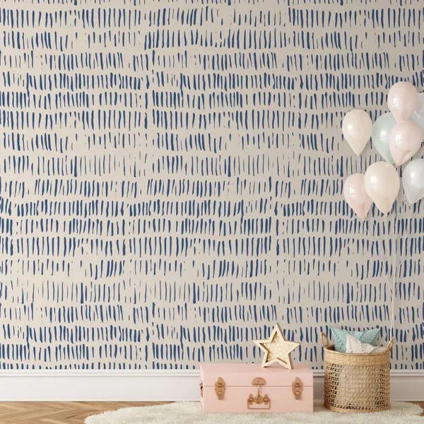 Japanese_pencil_blue_line_Mural_Wallpaper