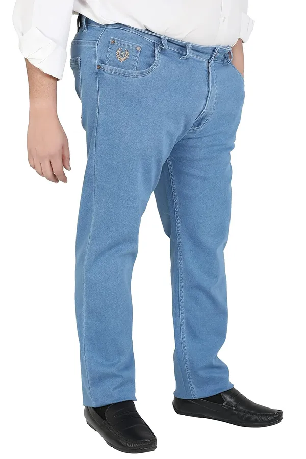 Light_Blue__Straight_Fit_Stretchable_Knitted_Jeans_Pant_5_Pocket_Solid_Design_For_Men