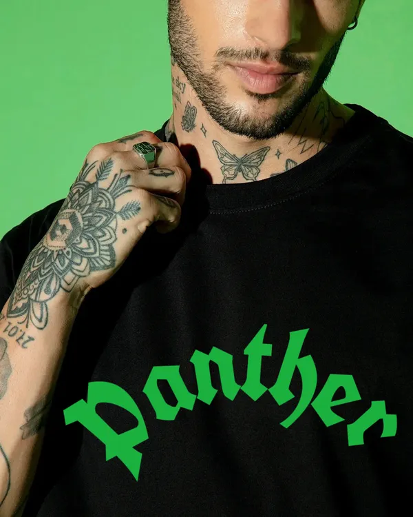Black_Oversized_Printed_Half_Sleeve_Cotton_T-Shirt_For_Men