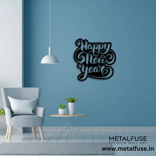 Wooden_Wall_Art_for_Home_Decoration|Happy_New_Year_Script|Black