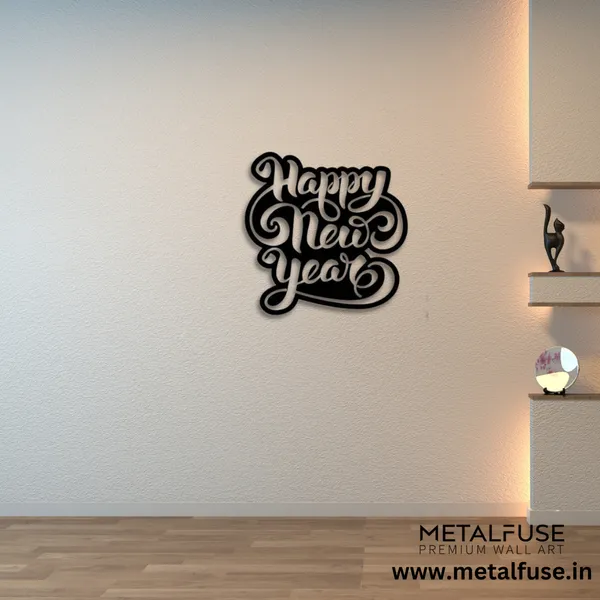Wooden_Wall_Art_for_Home_Decoration|Happy_New_Year_Script|Black