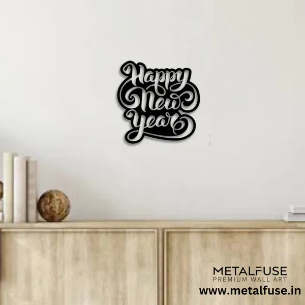 Wooden_Wall_Art_for_Home_Decoration|Happy_New_Year_Script|Black