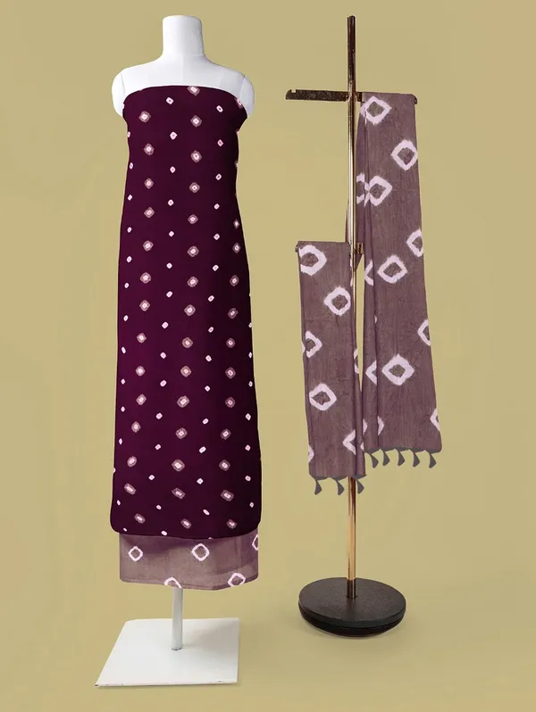 Kanishka_Pure_Rayon_Unstitched_Hand_Bandhej_Bandhani_Dress_Material_|_4.25_Meter_Top_&_Bottom_With_2_Meter_Dupatta